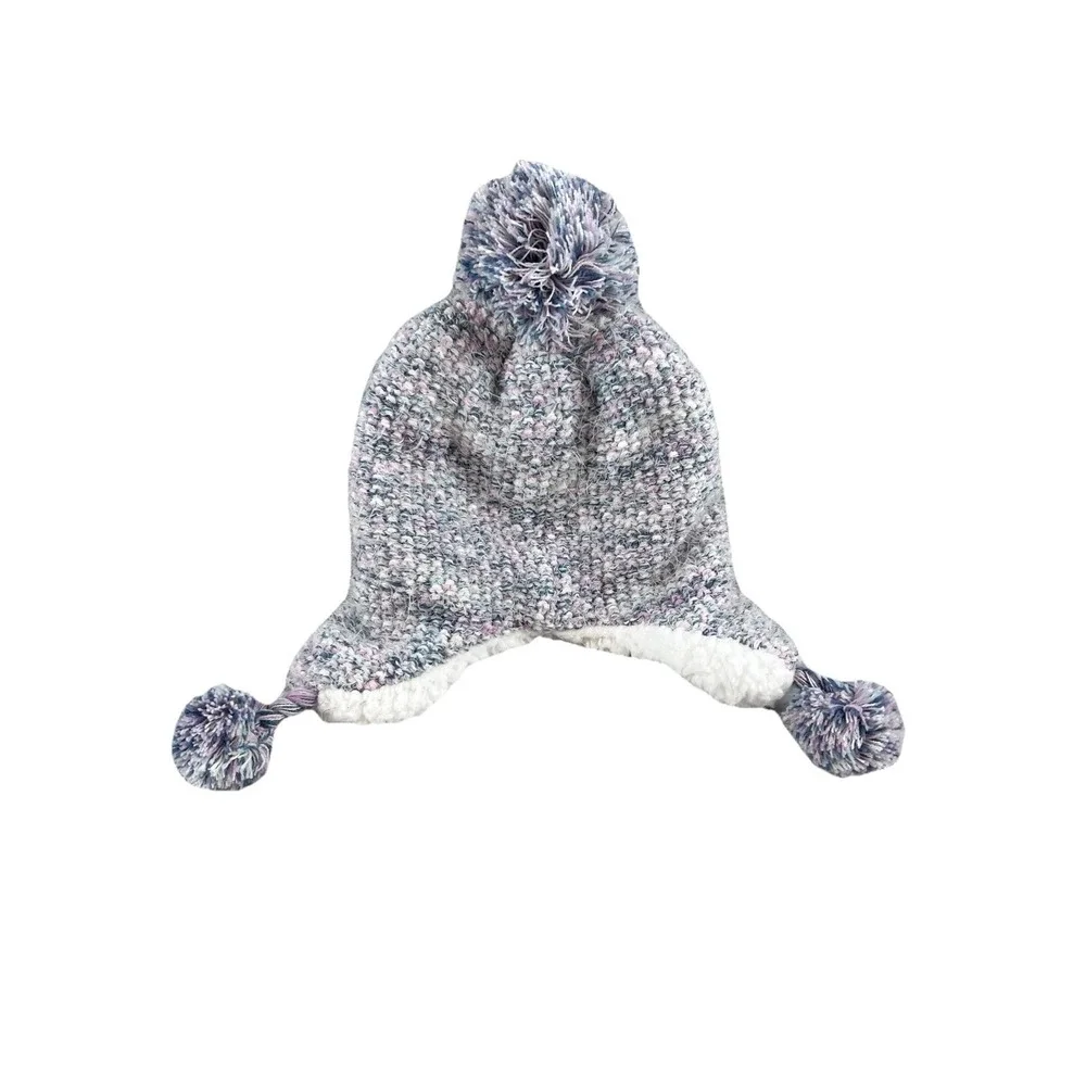 Elli by Capelli‎ Spacedye Purple Knit Earflap Hat 2-4T For Girls
